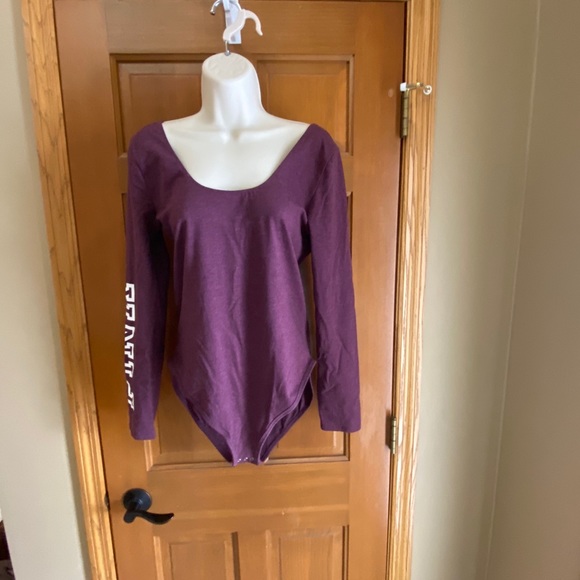 NEW Bodysuit by Pink. Heather purple, size Large. - Picture 2 of 4